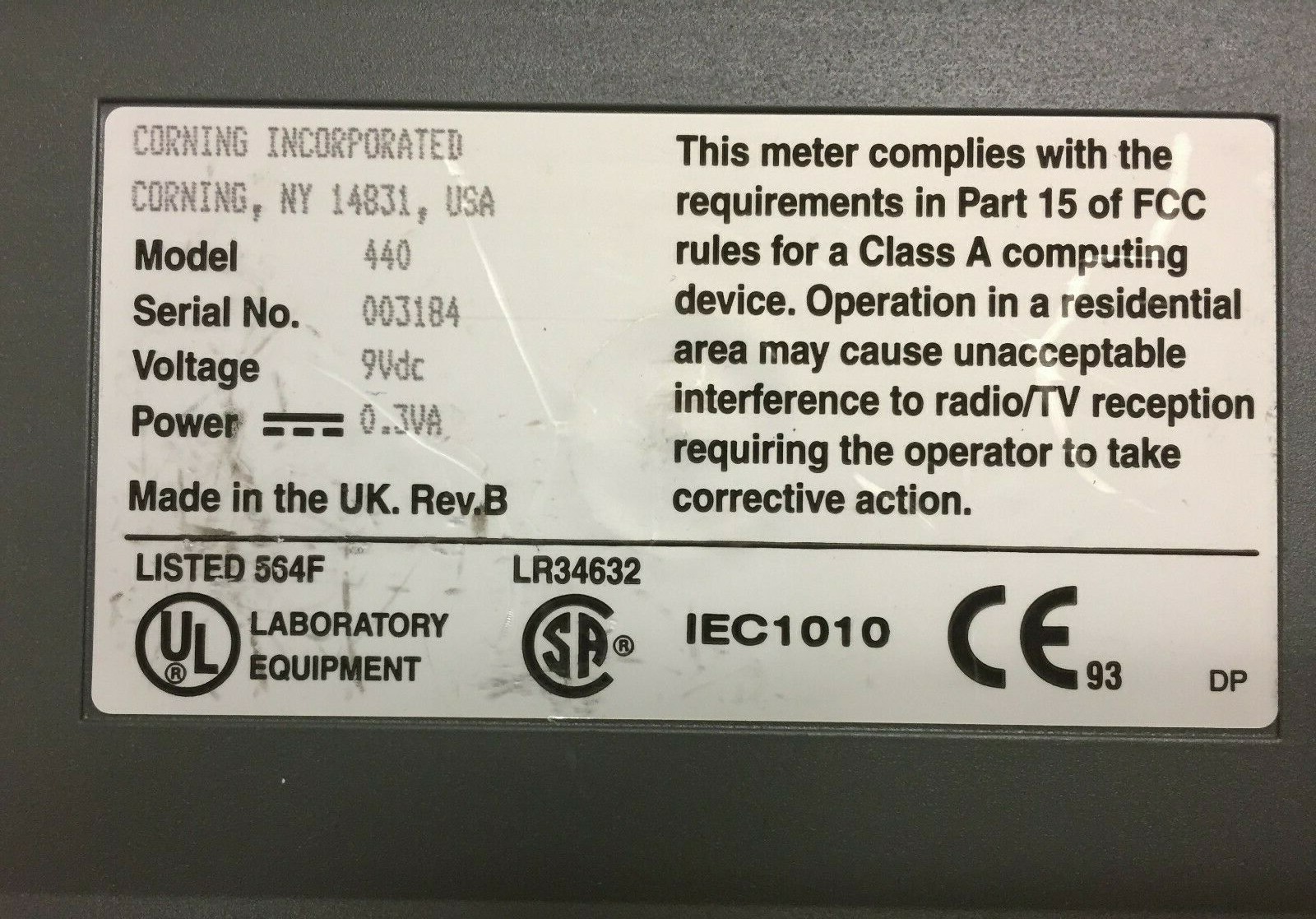 Corning Model 440 pH Meter
