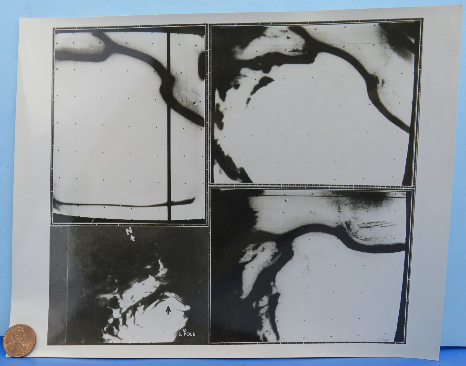 NASA press PHOTO MARINER 9 Mars Surface South Polar Cap / B&W 8" x 10"