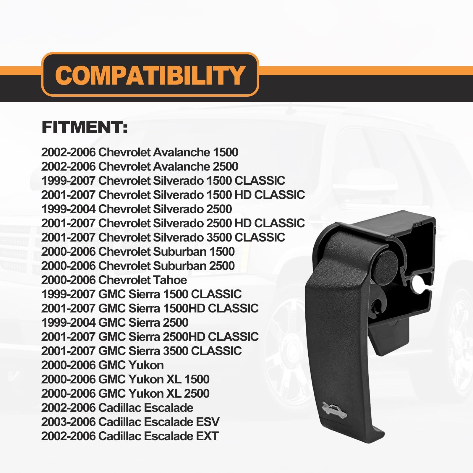 BSAMZO Hood Latch Release Pull Handle 15741109 Compatible with Black