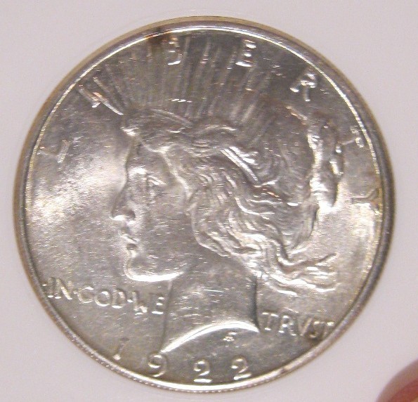 1922 S Peace Silver Dollar - UNC, tougher date/mint 5333