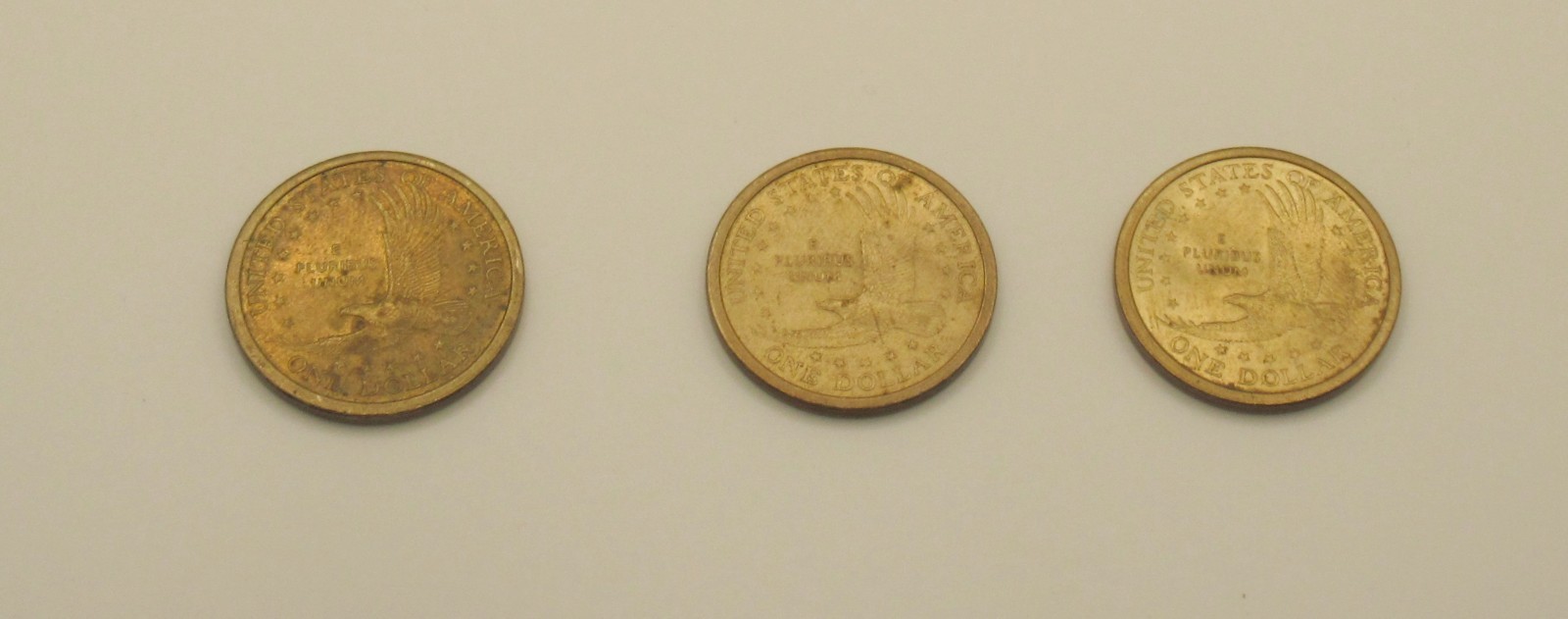 Dollar Coins. 3 Sacajawea Coins