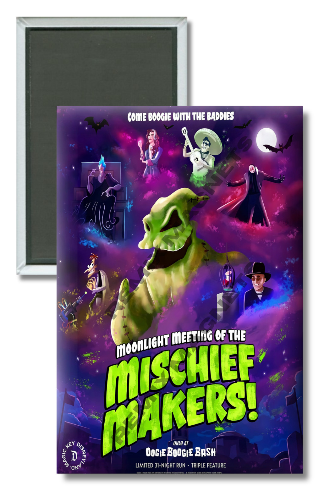 2025 Disney California Adventure Oogie Boogie Bash 2" x 3"  Refrigerator Magnet