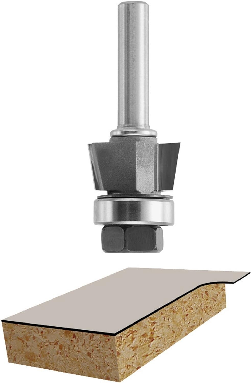 Bosch 85431M, 10 Degree x 3/8" Carbide Tipped 2-Flute Bevel Trim Assembly Bit