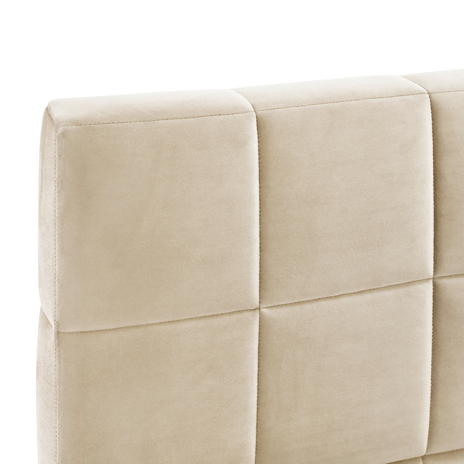 Full Size Upholstered Daybed Sofa Bed Velvet Platform Bed Wood Frame Beige NEW