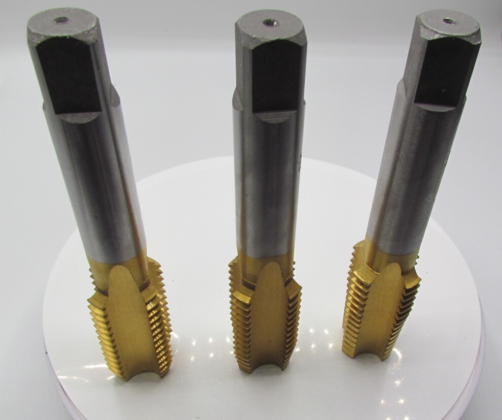 TiN Coated M30 x 3.5" Tap Set - Taper, Plug, & Bottom 3pcs - Right Hand E