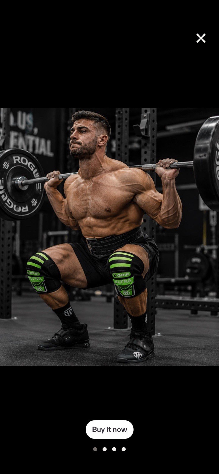 Heavy Duty Knee Wraps – Green Black Gym Support for Squats