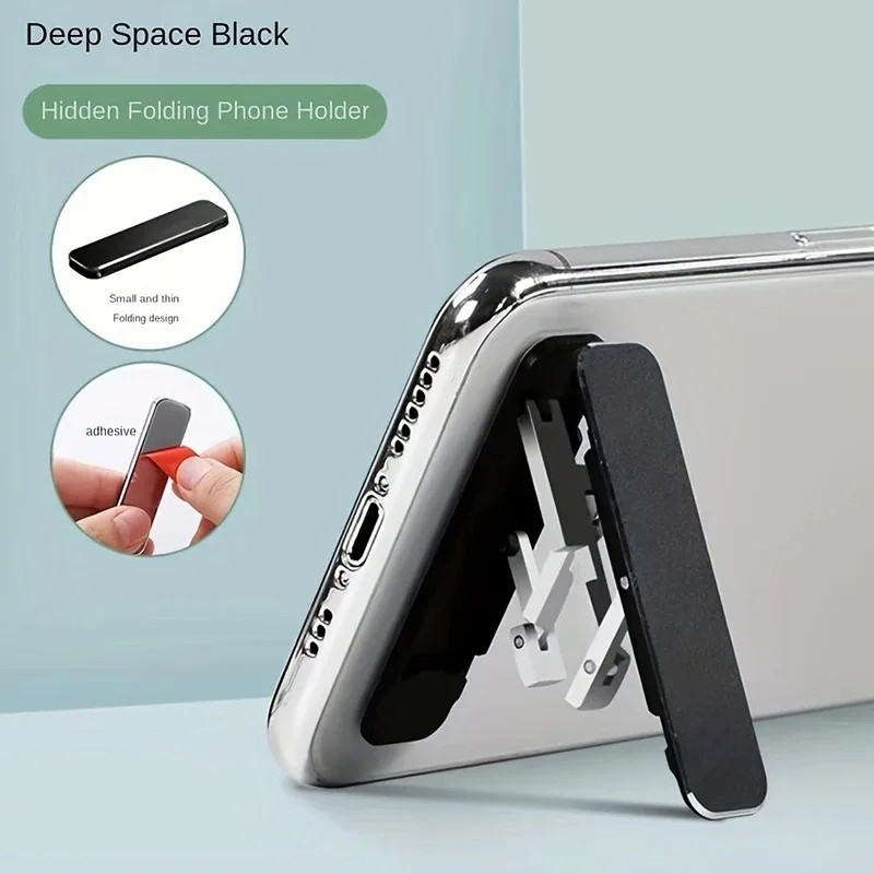 Mini Phone Stand Invisible Adhesive Kickstand Foldable Portable Mobile Support