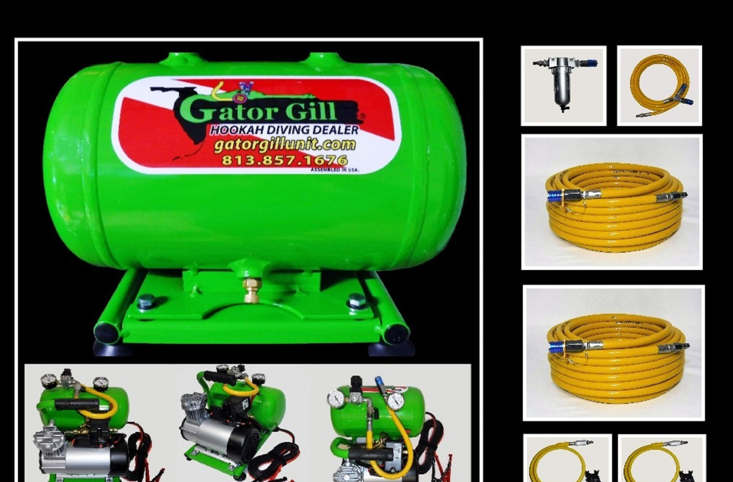 Hookah Diving 12-volt 2 Diver Elite series 100' Package with Aluminum air tank