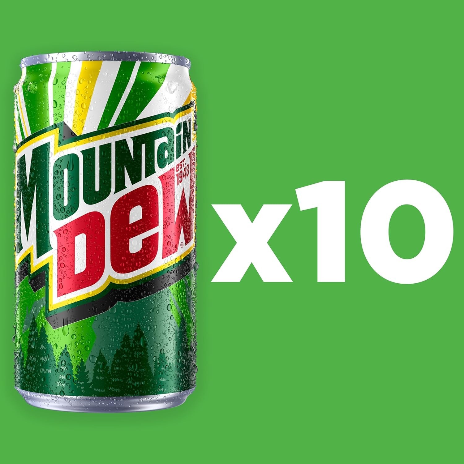 Epic Taste of Mountain Dew: 10 x 7.5 Fl Oz Mini Cans - Perfect for Events