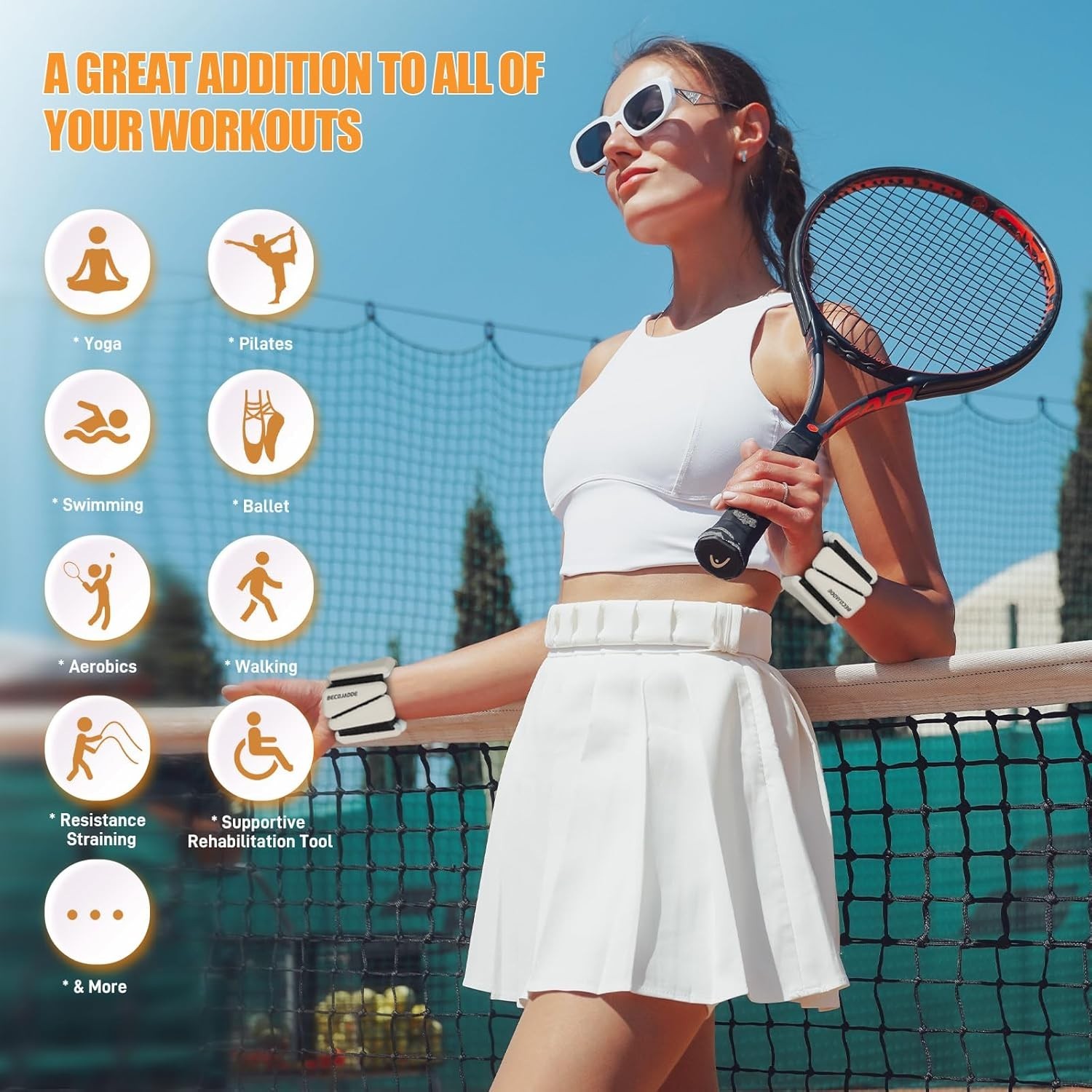 Ankle Weights Set 1-3lb Adjustable Wrist Weights for Workout (Pewter Beige,2 Lb)