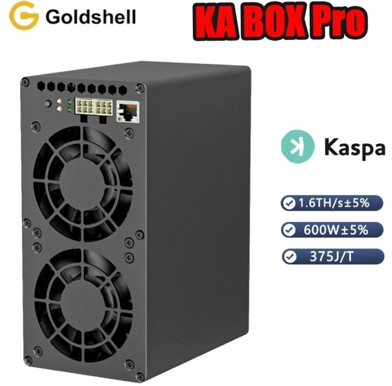 Goldshell KA Box pro 1.6T 600w Kaspa KAS Miner Asic Miner -NO PSU
