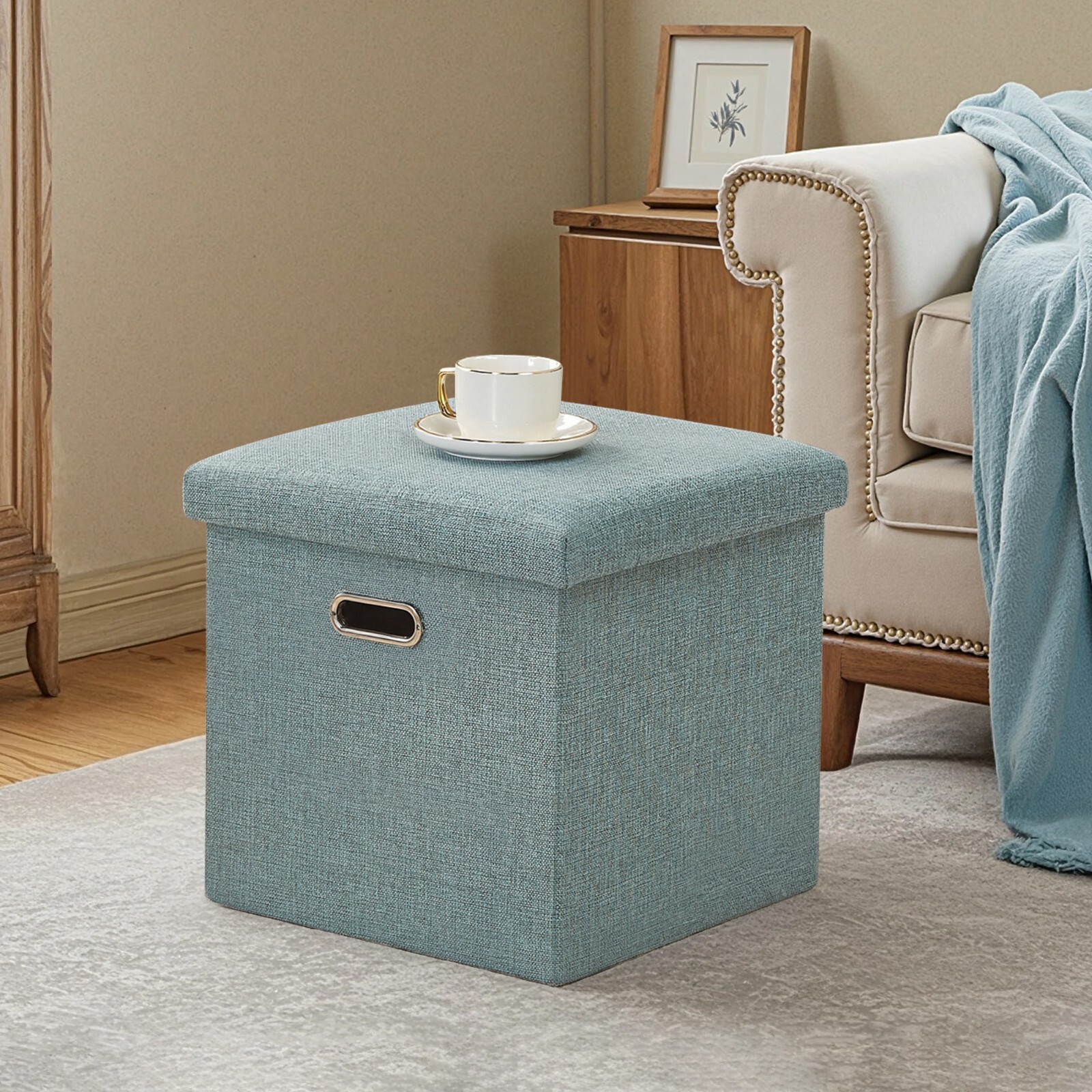 Storage Ottoman Bench Foot Rest Stool Bedroom Entryway Living Room Small Space