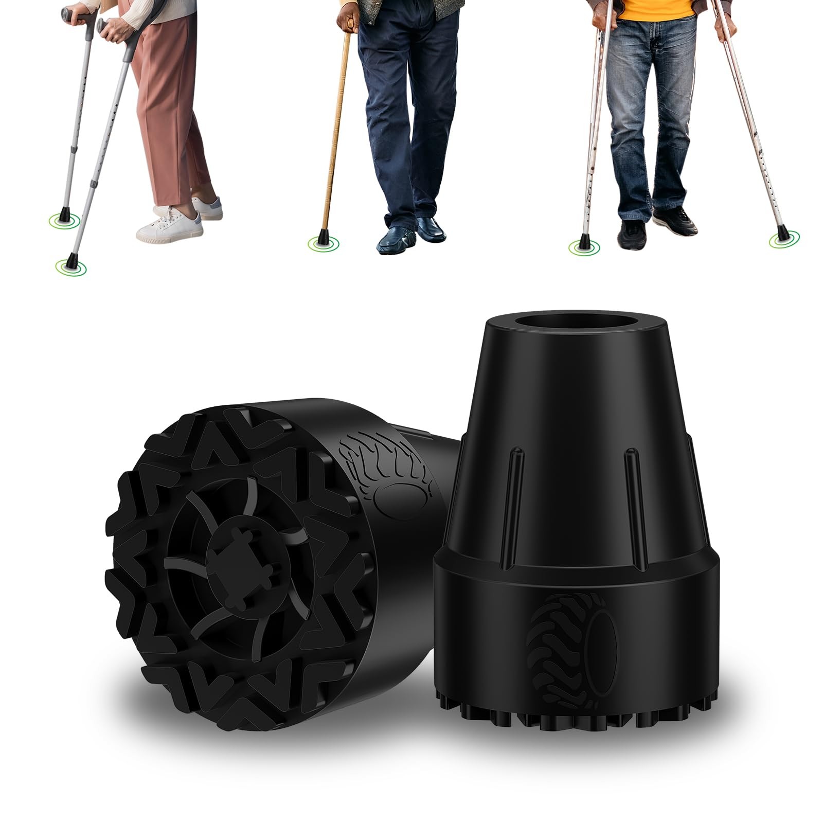 supregear 3/4 Inch Cane Tips 2 Pack Rubber