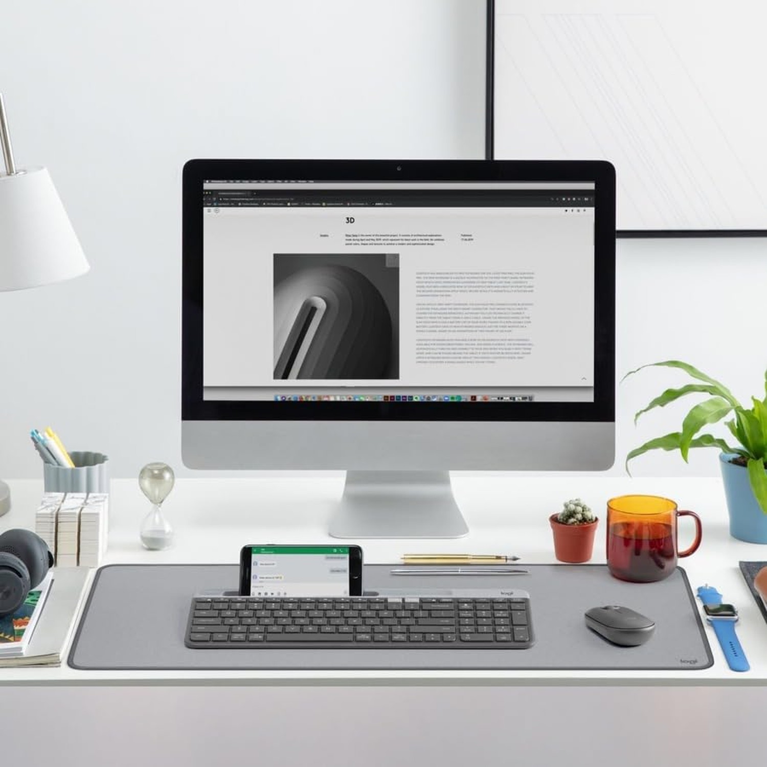 Logitech K585 Multi-Device Slim Wireless Keyboard, Built-in Cradle for Device...