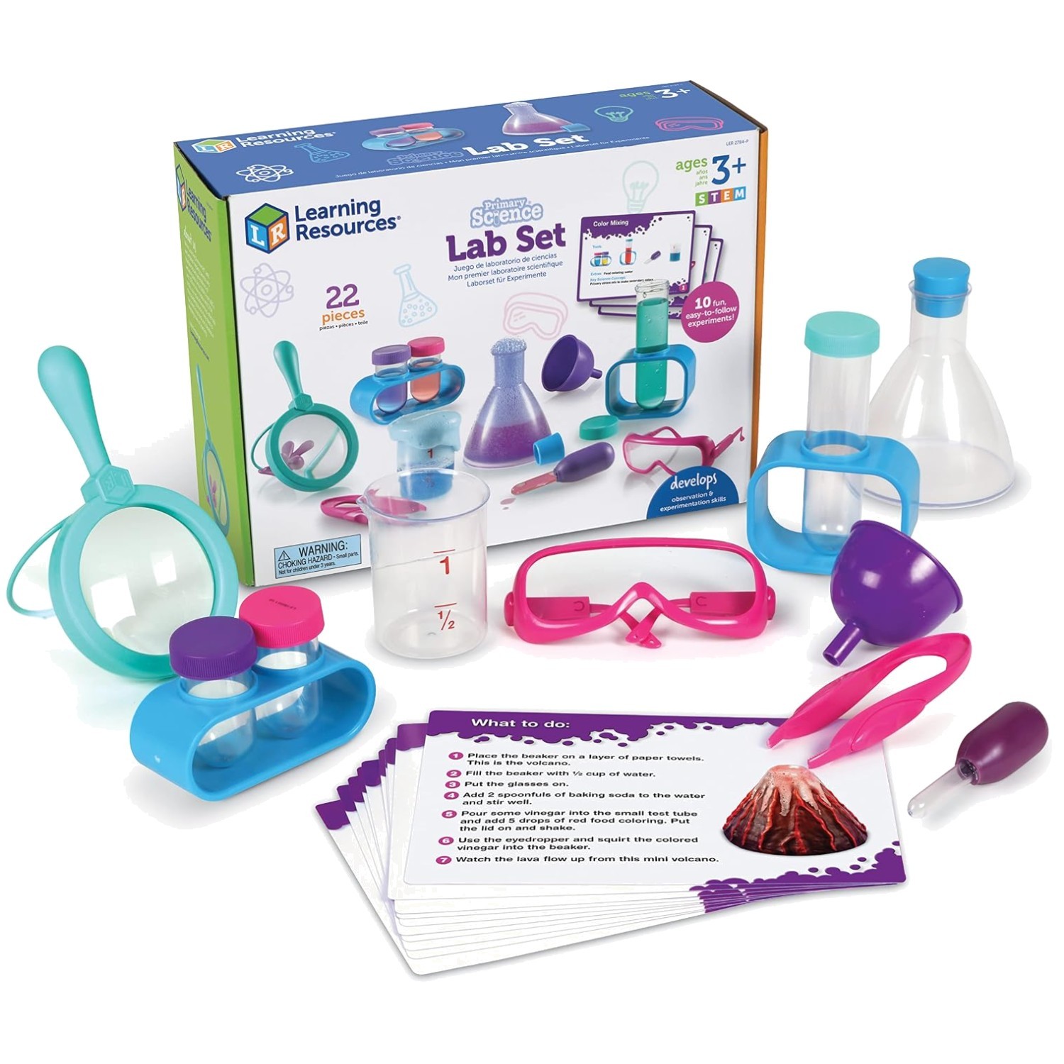 Pink Science Lab Set for Kids 22 Pieces