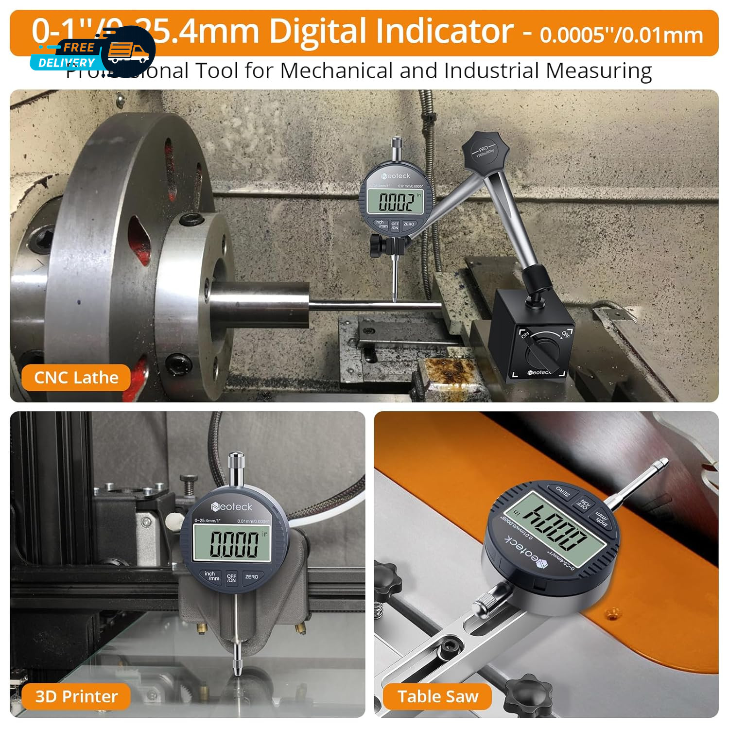 DTI Electronic Digital Dial Indicator 1 Inch/25.4 Mm | Digital Probe Indicator