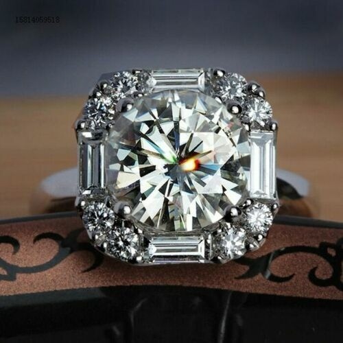 2.90 Ct Round Cut Lab-Created White Diamond Wedding Ring 925 Sterling Silver