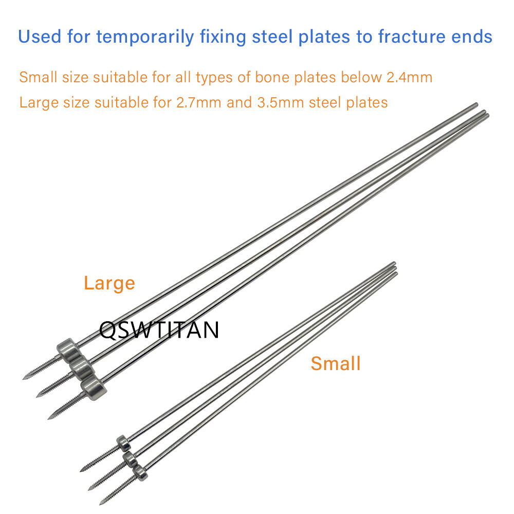 Temporary Reduction-Plate Holding Threaded Pins CNC manufacturing Kirschner Wire