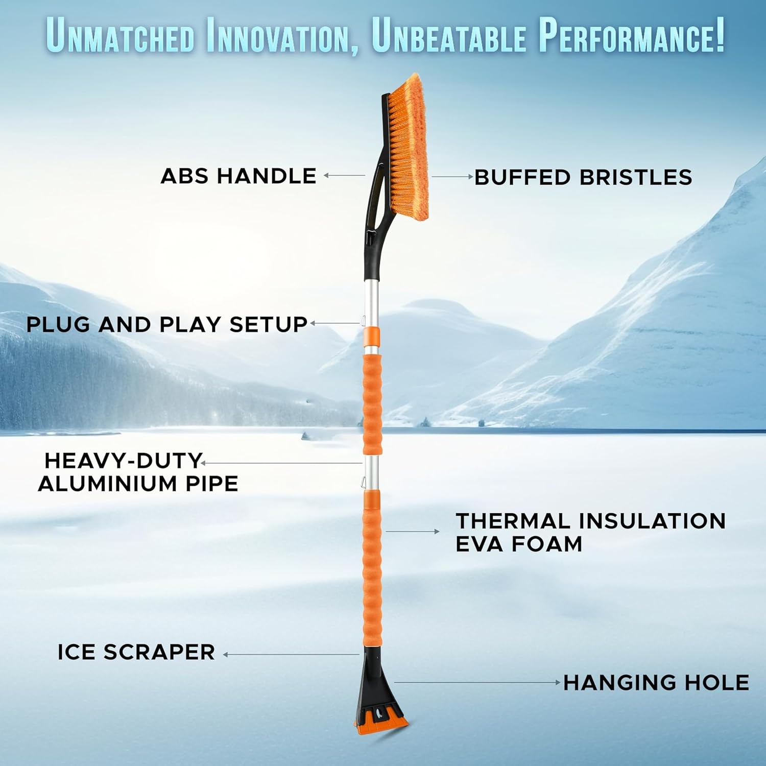 43-inch Extendable Car Windshield Ice Scraper