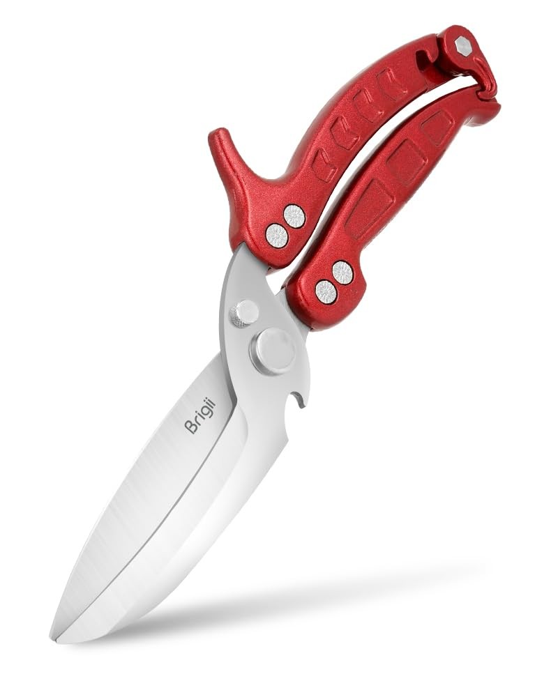 Heavy Duty Kitchen Shears, Red, Stainless Steel Poultry Shears, Multi-Use, Set