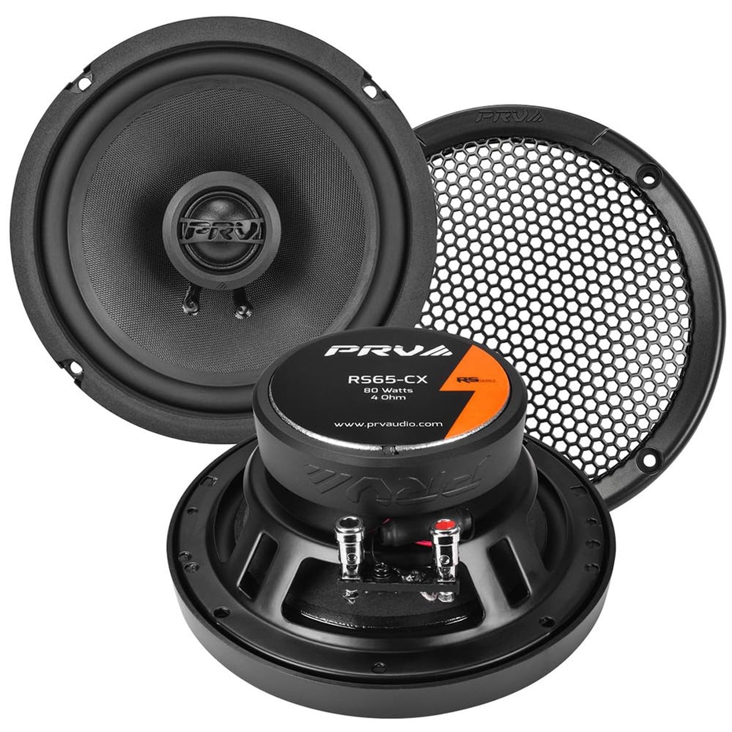 PRV AUDIO 6.5 Inch 2-Way Car Coaxial Speakers 160 Watts per Pair 4 Ohm RS65-C...