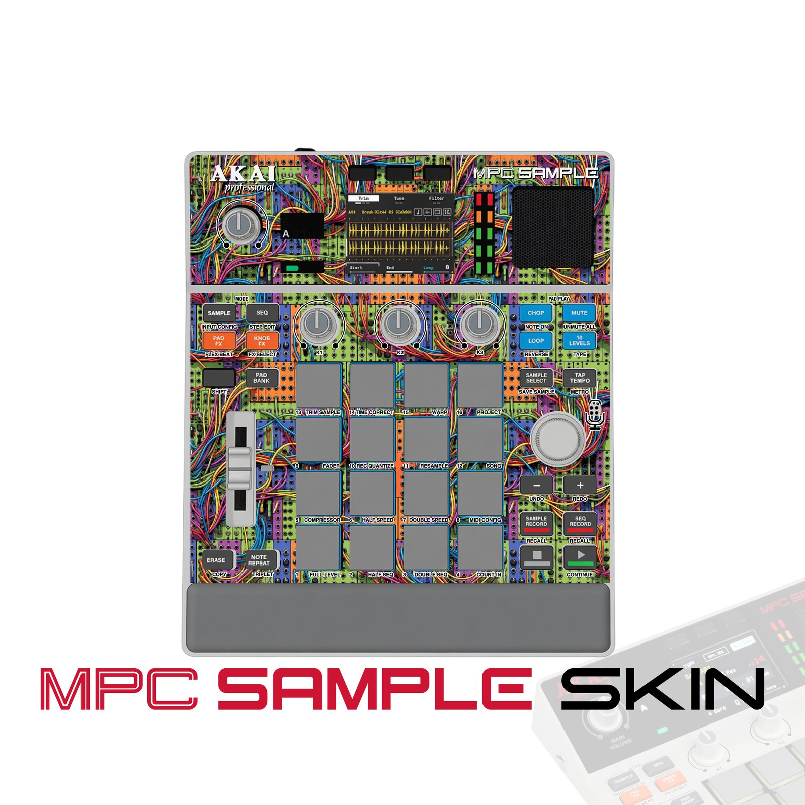 Akai MPC Sample Skin / neon wirestorm