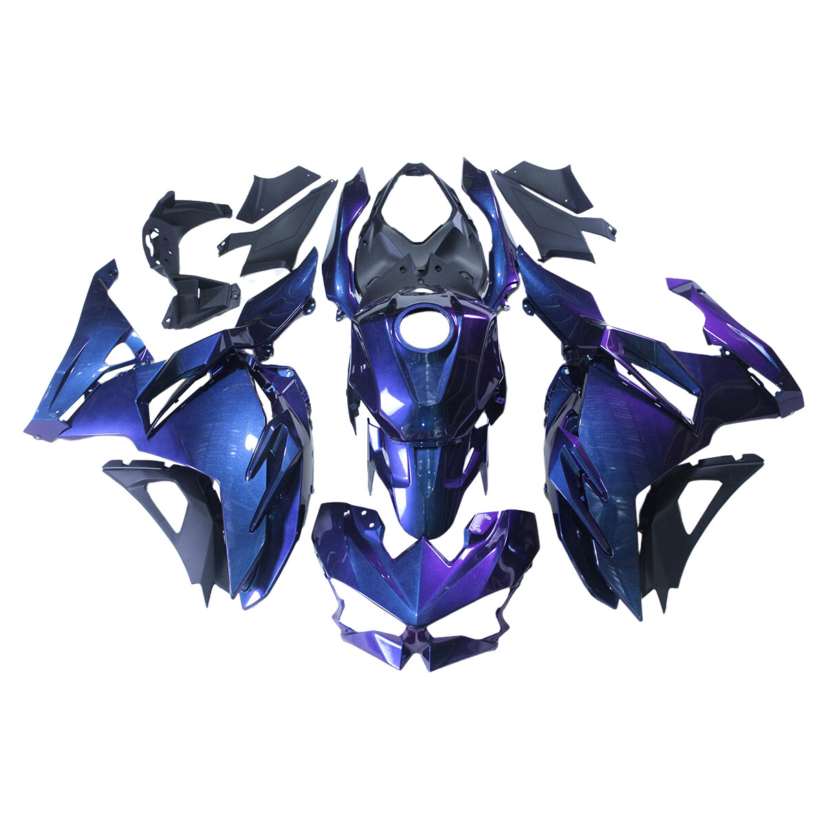 Blue Purple Fairings Kit for Kawasaki Ninja 500 EX500 2024-2025 Plastic Bodywork