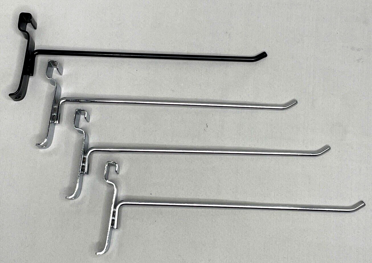 10" Slat Wire Wall Grid Hooks - Used 3 Chrome 1 Black