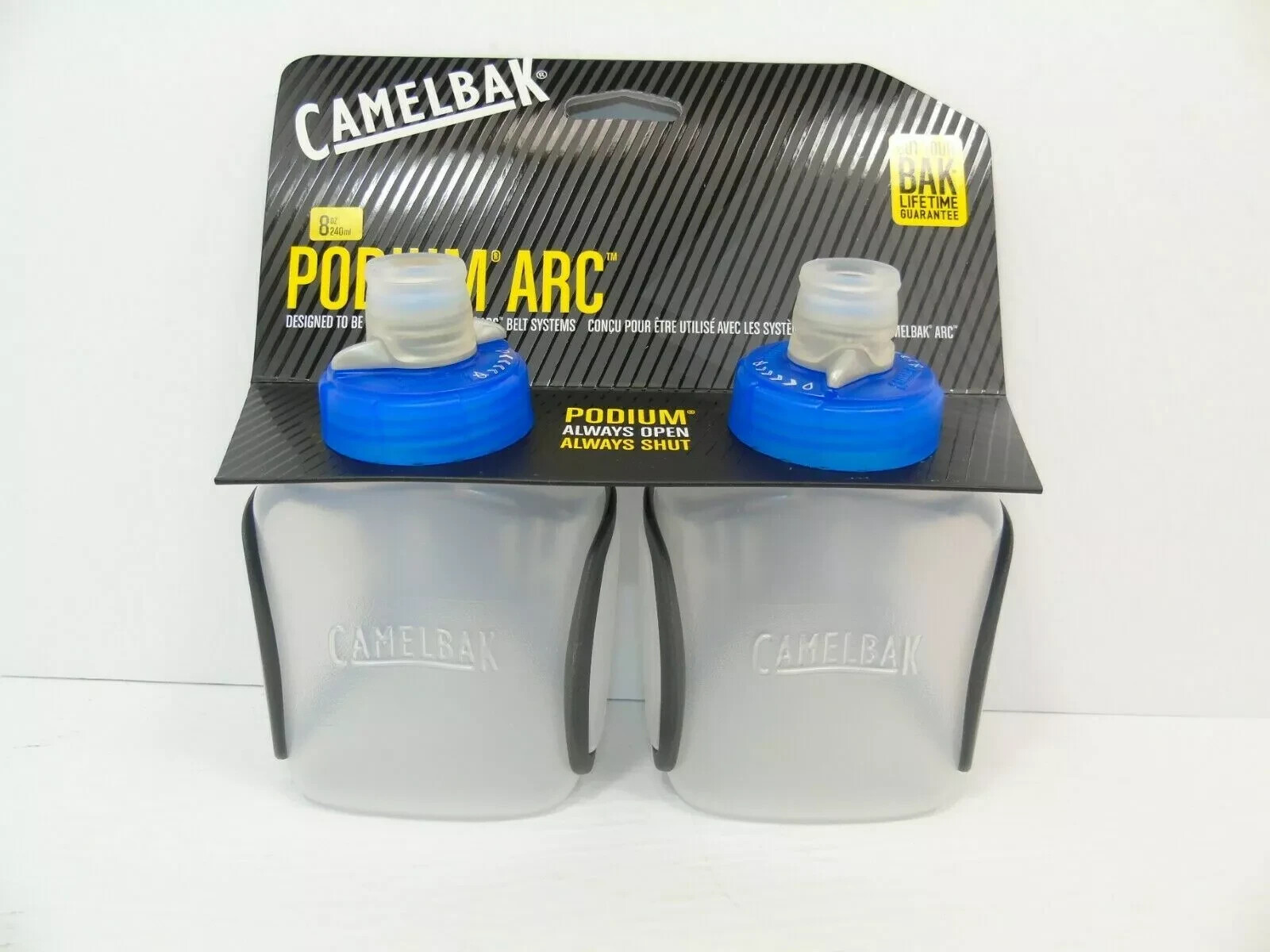 *No USA Import Fees* Genuine Nos Camelbak Podium Arc Bottle 2-Pack, 8oz Size,New