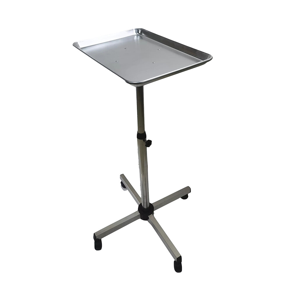 Stand Medical Trolley Mobile Rolling Cart Aluminium Alloy Tray for Salon Tattoo