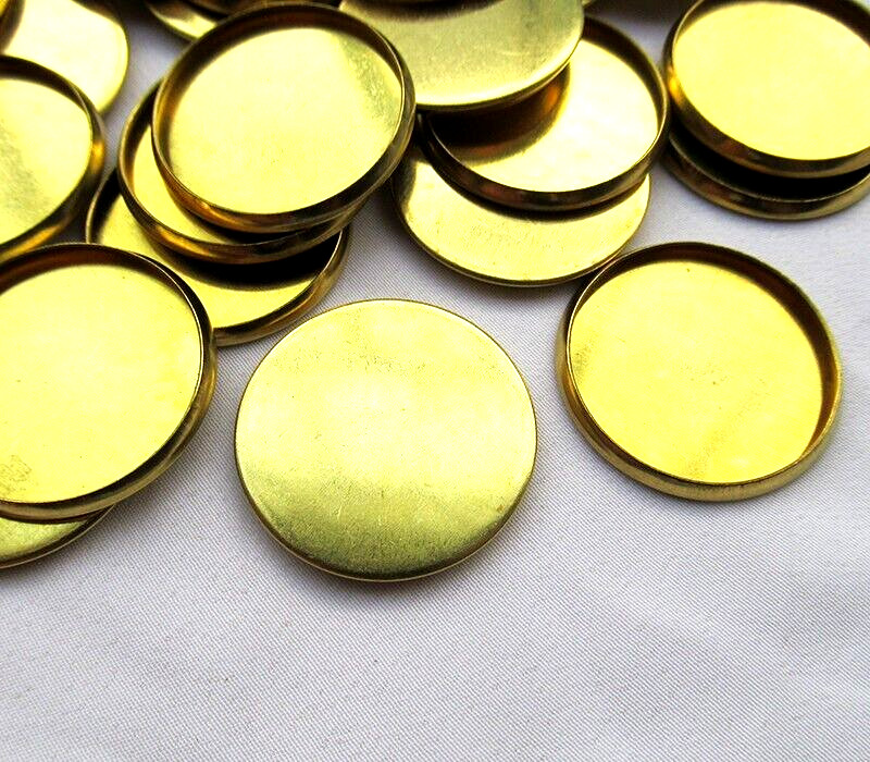 40pcs Large Cabochon Trays for 27mm Round Cabochons Brass Settings