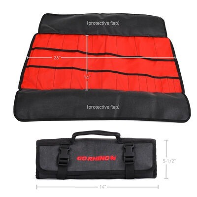 Go Rhino XG1040-01 Large Textured Black Water-Resistant Canvas Wrench Roll