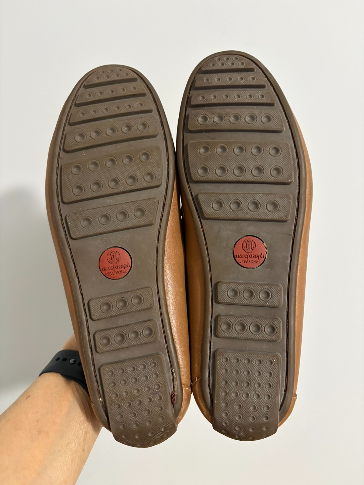 Marc Joseph New York Boat Shoes Womens Size 7.5 Brown Leather Driving Moccasins