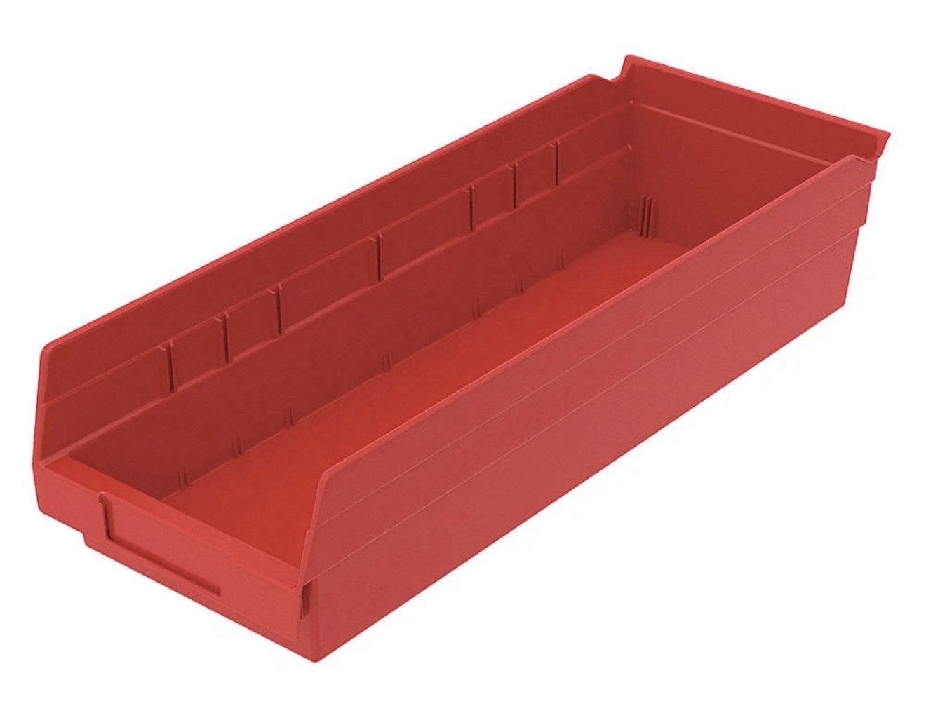 GRAINGER APPROVED 30138REDBLANK Shelf Bin,Red 4 in 48WG83 12 Pack