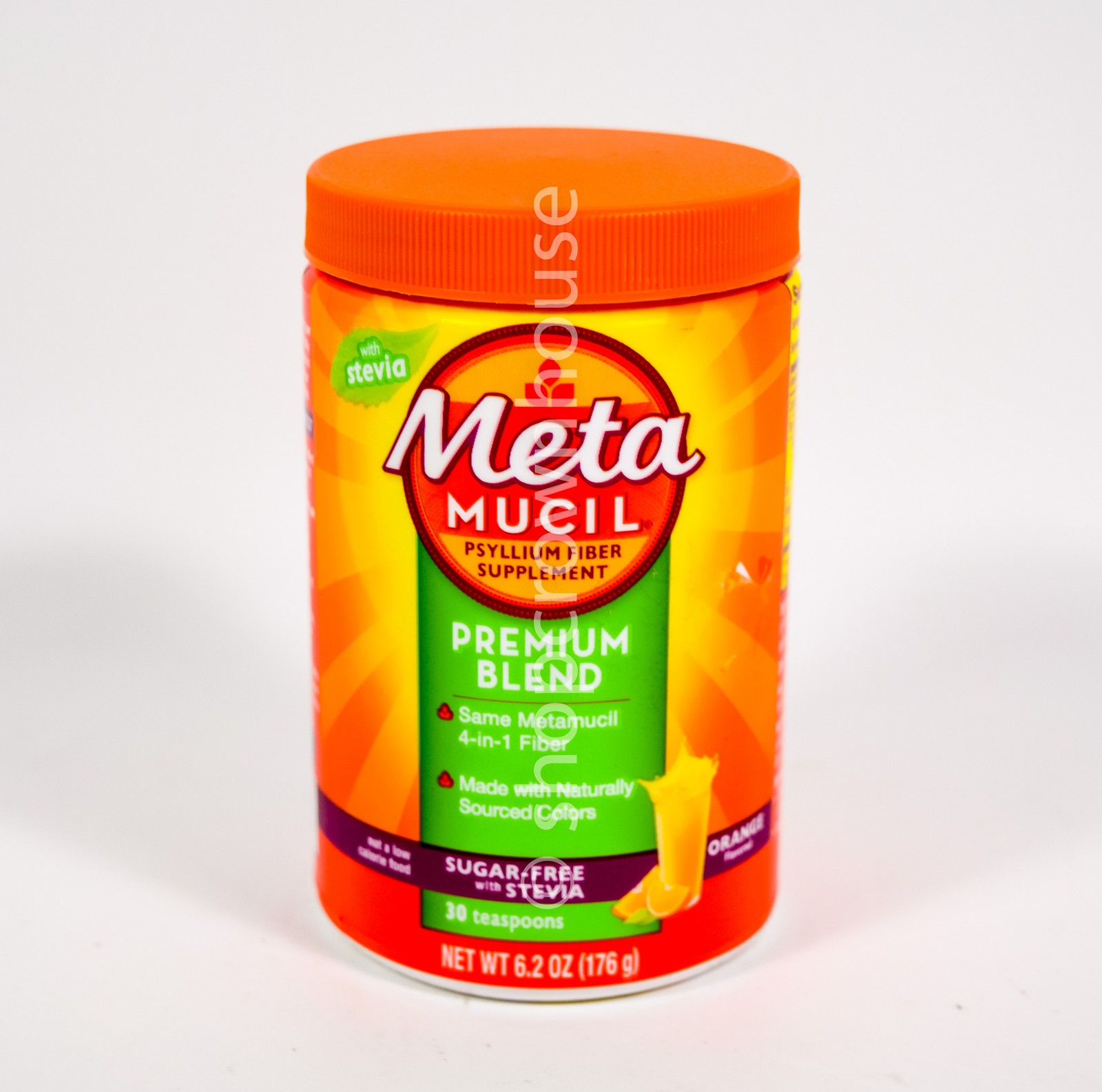 Meta Mucil Psyllium Fiber Supplement Premium Blend Orange 6.2oz jar 10/2026