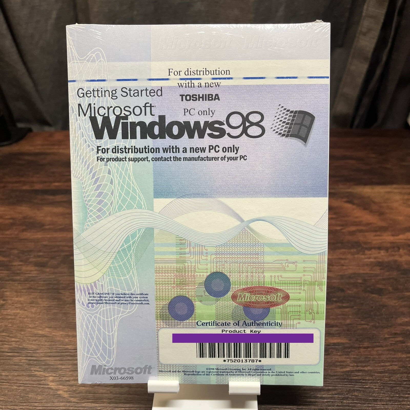 Toshiba Windows 98 Manual With License Key Sealed NO CD