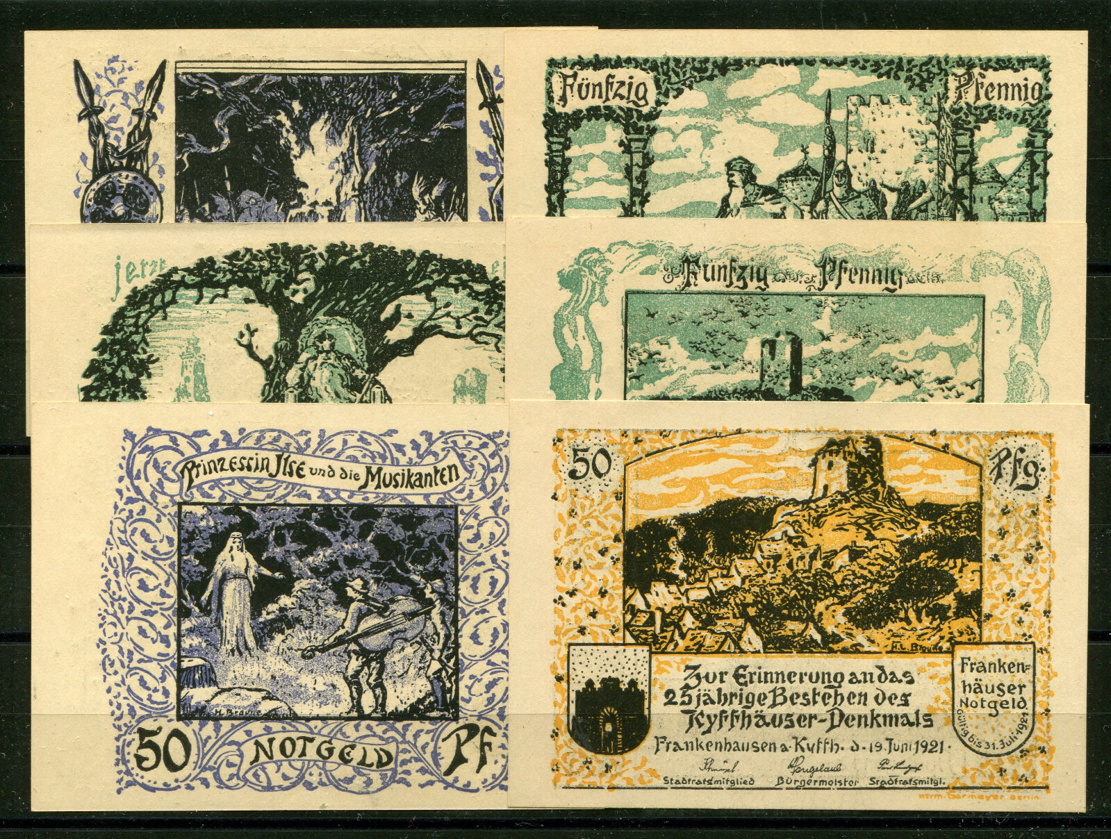 Frankenhausen 6 Marks Notgeld Bills Mayor 2/8245