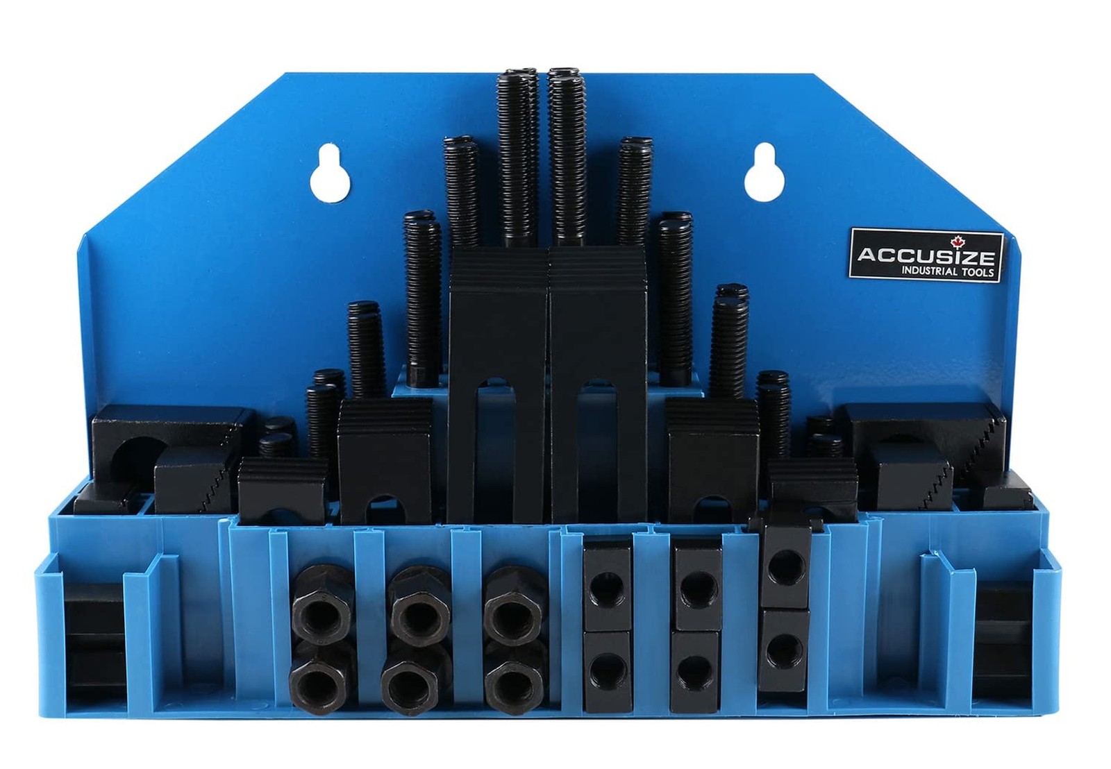 Accusize Industrial Tools 58 Pc Steel Clamping Kit with Wall Holder, Table Sl...