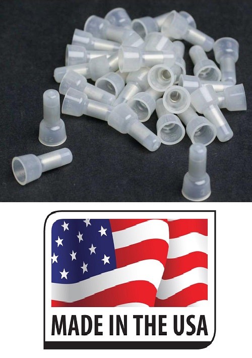 (100) PCS  22-18 GAUGE AWG NYLON CRIMP CLOSED END CAPS CONNECTOR ALARM WIRE UL