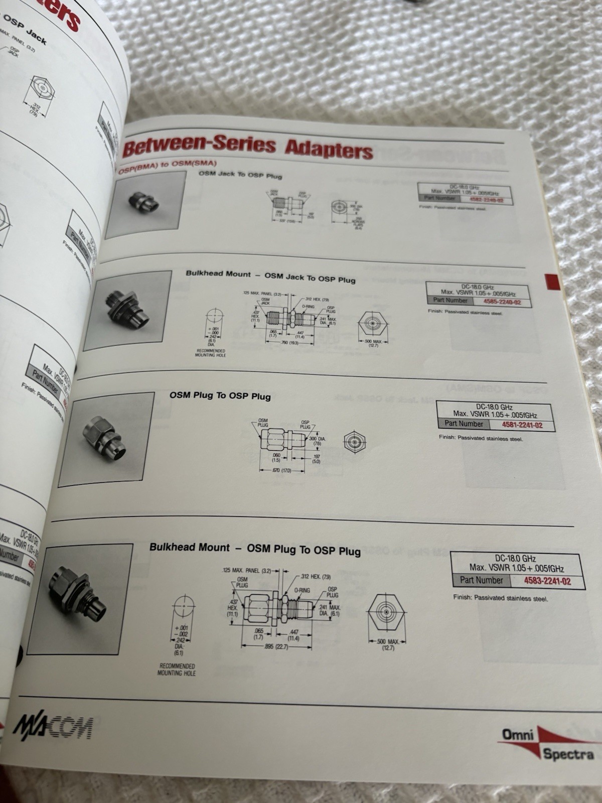 M/A-Com Passive Microwave Components Catalog By Hall-Mark Electronics Corp