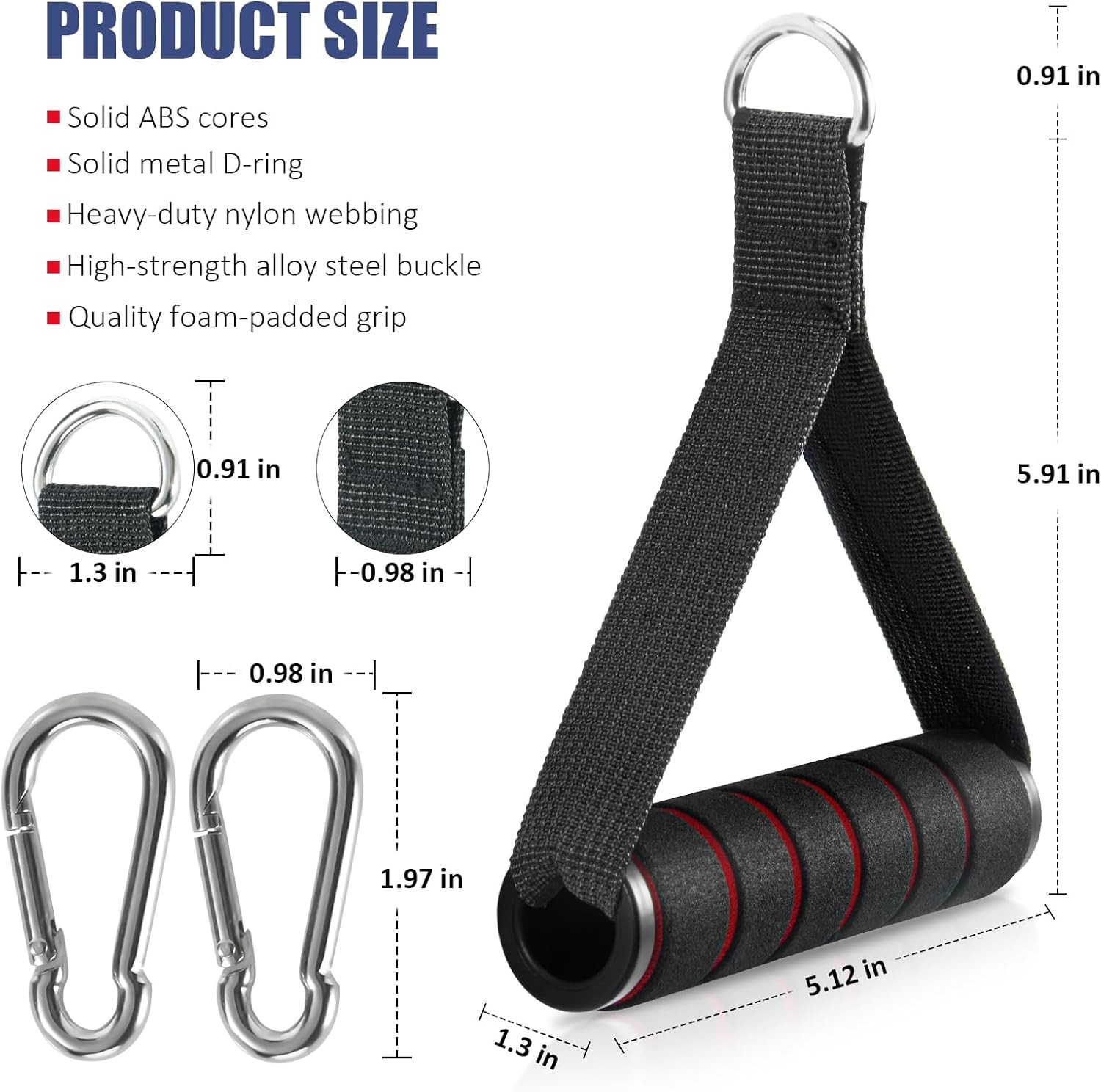 2 Pack Upgraded Exercise Handles, Gym Handle Equipment workout handles, back