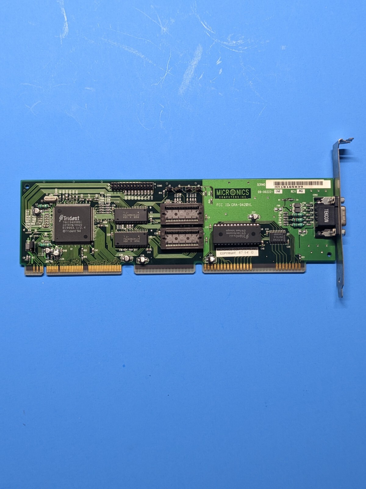 MICRONICS VLB CARD 09-00222-02, FCC ID GRA-9420VL, TGUI9420DGi