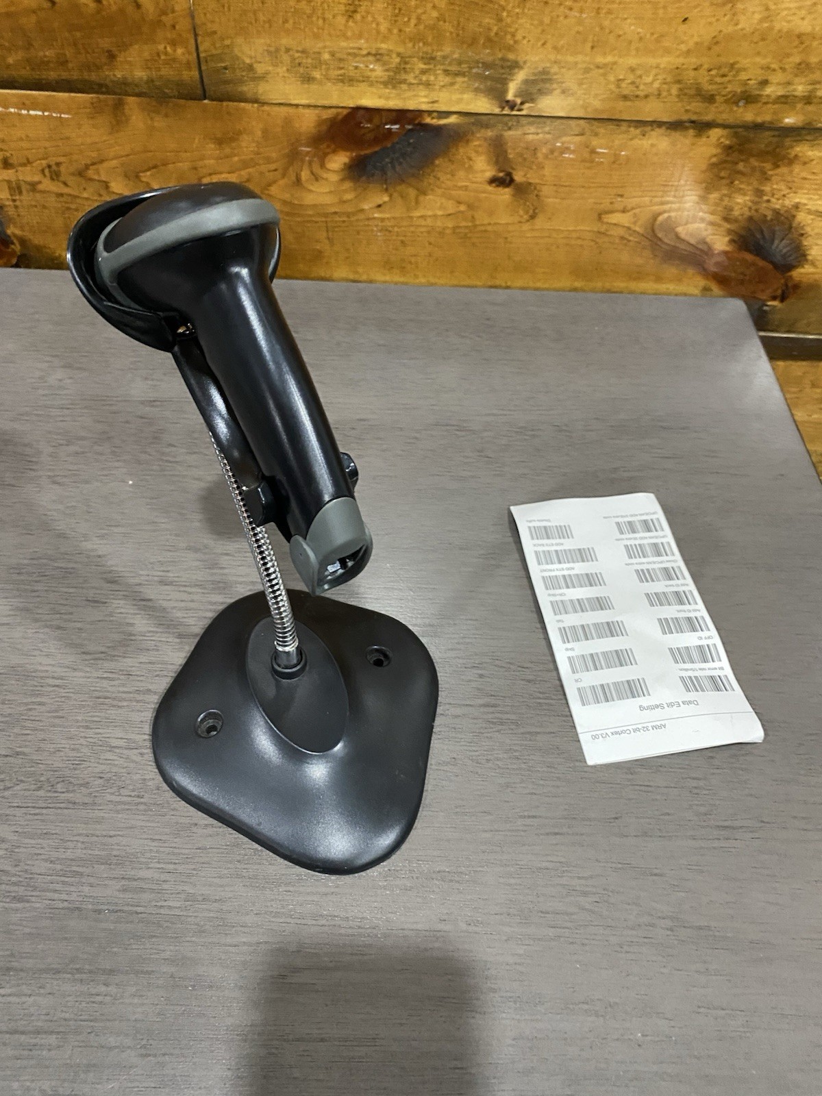 Laser Barcode Scanner POS Scanner + Stand New Booklet Guide RS 232 Laser Scanner
