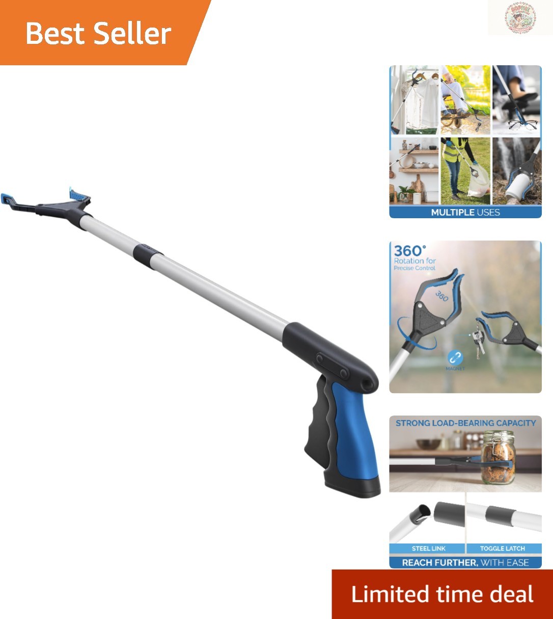 2024 PowerGrip T9 Grabber Tool - 32-Inch Lightweight  with Magnetic Tip