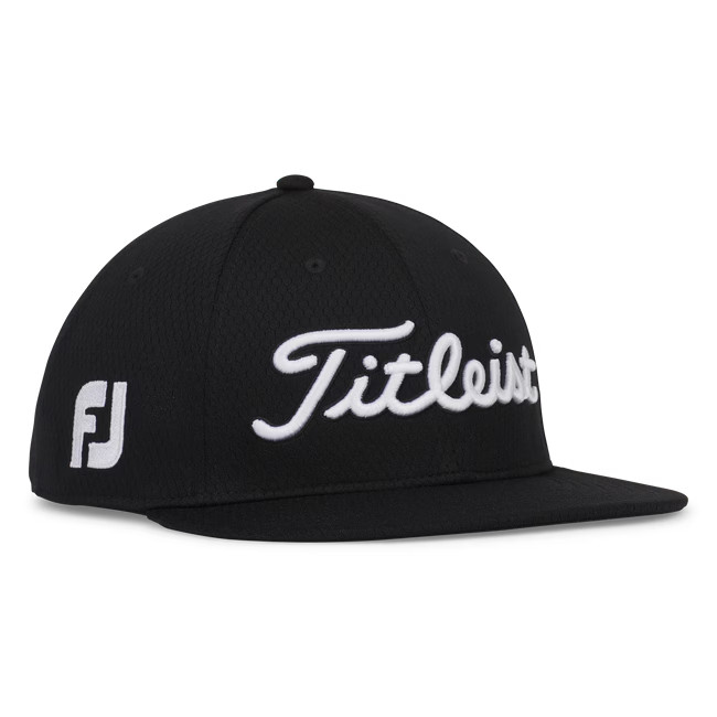 Titleist 2026 Tour Elite Flat BIll Adjustable Hat- Black/White