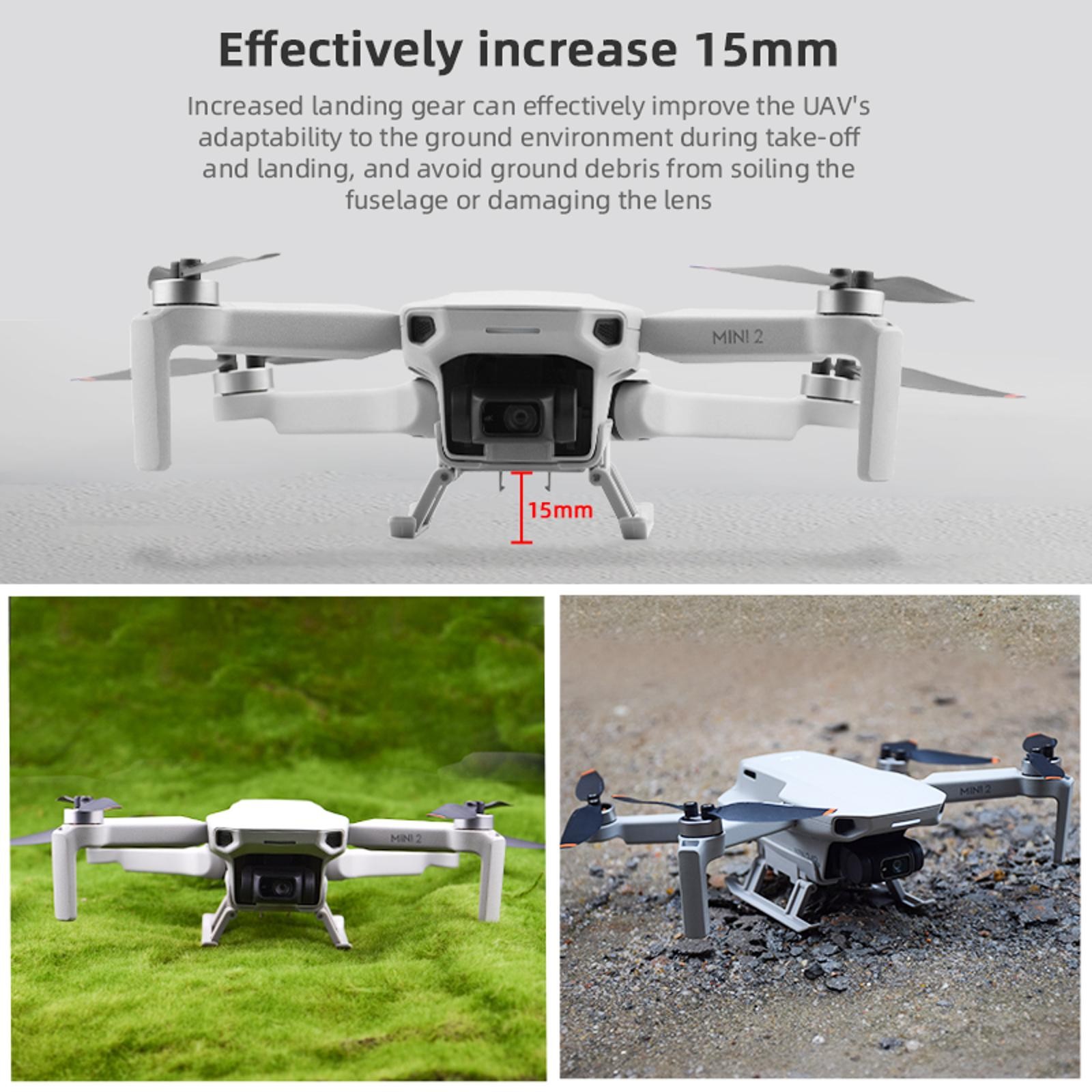 15mm Extend Landing Gear Leg Riser Stabilizer for DJI Mavic Mini/Mini 2/Mini SE