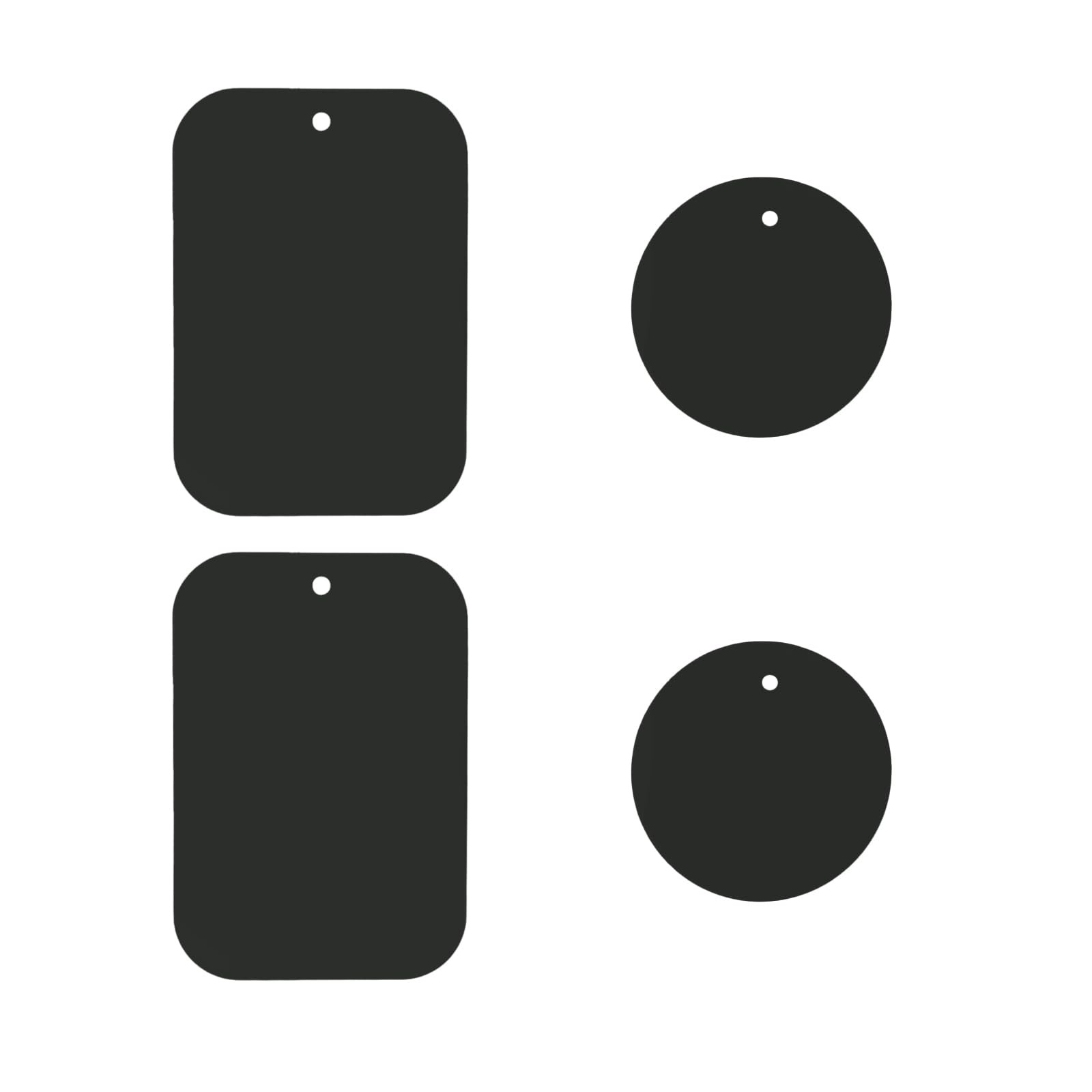 Phone Magnets for Back of Phone Universal Metal Plates 2 Rectangular and 2 Ro.