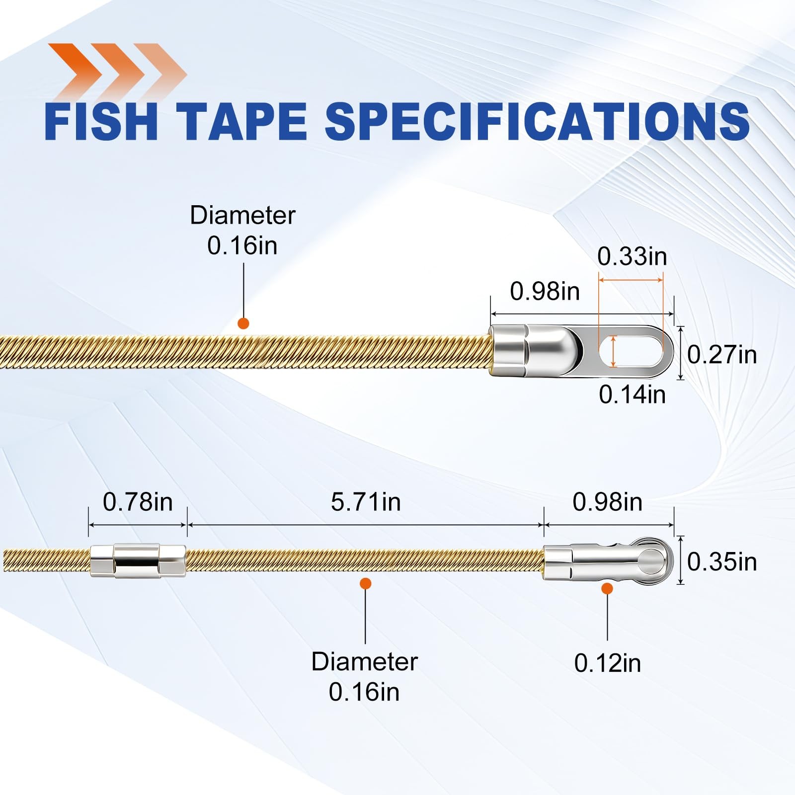 Electrical Fish Tape Wire Puller,16.4FT Steel Wire Snake for Running Wire, Wi...