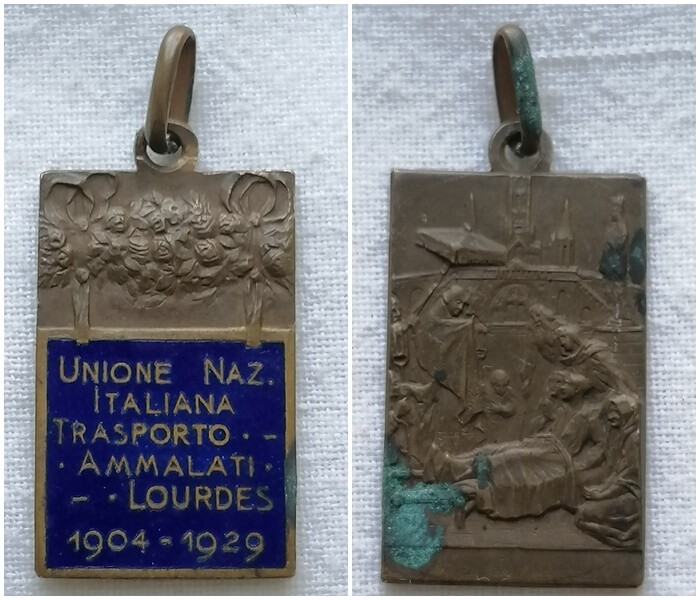 Red Cross Medal Transport Sick Lourdes MEDAL 1904 Red Cross Medal 1929
