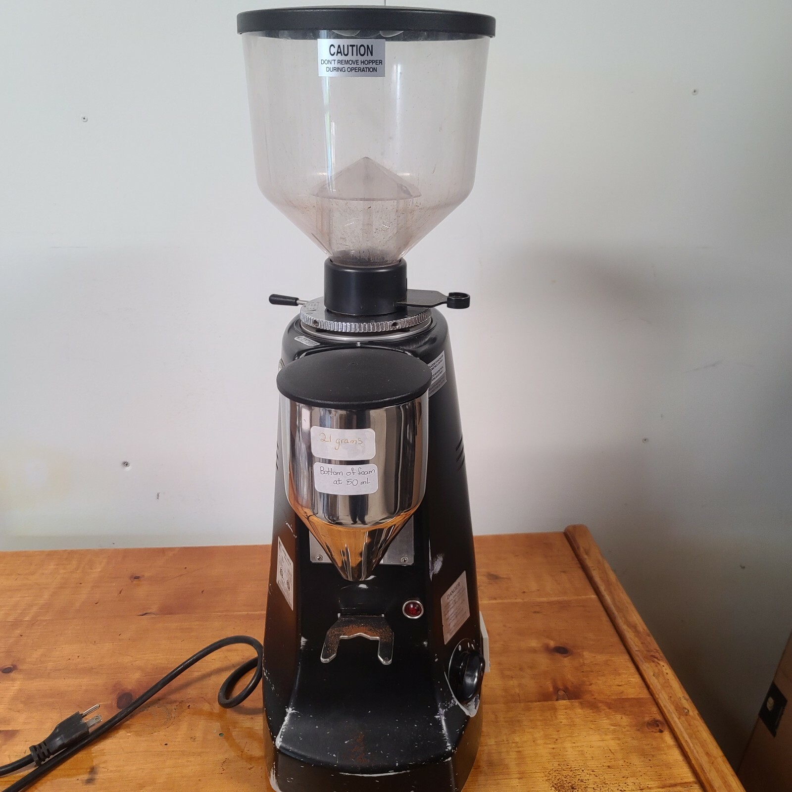 Mazzer Luigi Robur Electronic Black Espresso Grinder 71mm Conical Burrs
